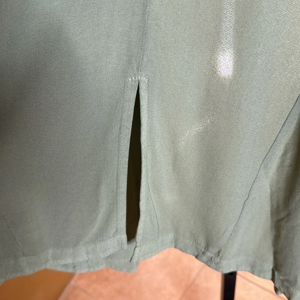 Transit Par Such Sage Green Long Open Front Cardigan Size 2